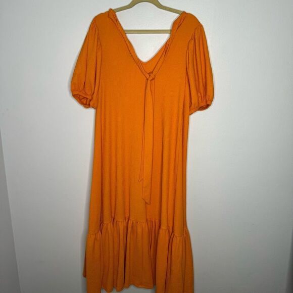 Gibson Latimer orange oversized dress tie back - Picture 4 of 4